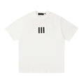 FEAR OF GOD ESSENTIALS 3‑Stripes Silicone Logo Unisex Loose Short Sleeve T‑Shirt