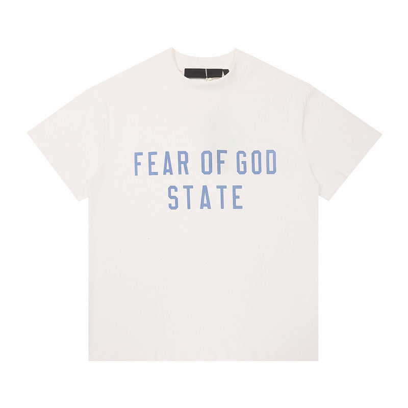 FEAR OF GOD ESSENTIALS American High‑Street Letter Print Loose Short Sleeve T‑Shirt