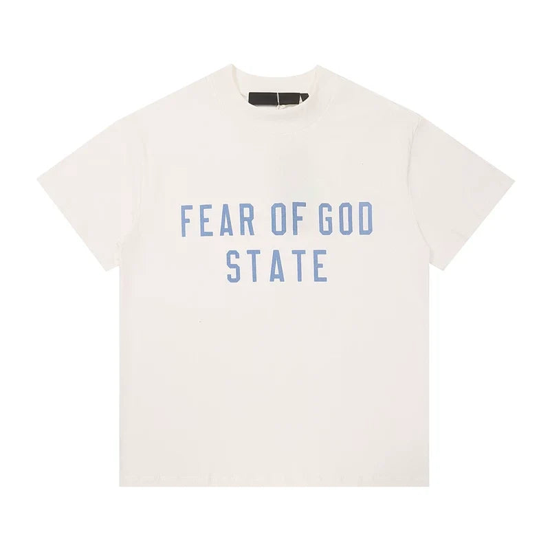 FEAR OF GOD ESSENTIALS American High‑Street Letter Print Loose Short Sleeve T‑Shirt