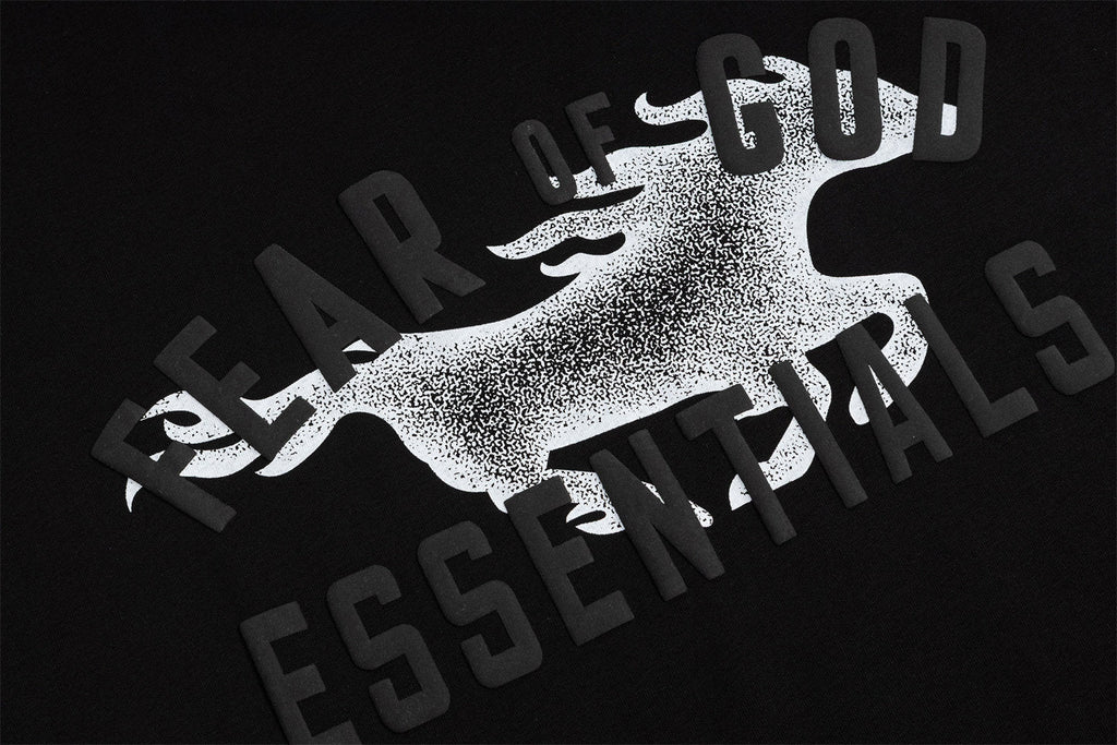 FEAR OF GOD FOG ESSENTIALS Year‑of‑the‑Horse Foam Letter Crew Neck Tee