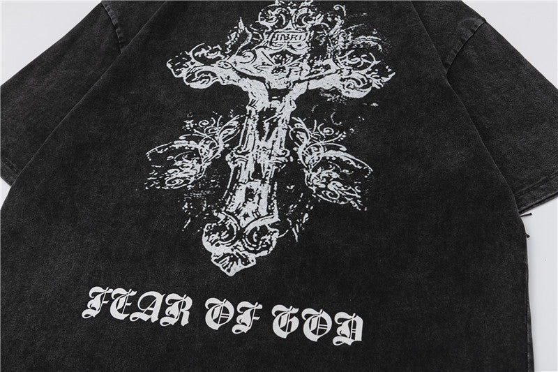 FEAR OF GOD FOG Vintage Washed Print Loose Crew Neck Unisex Tee