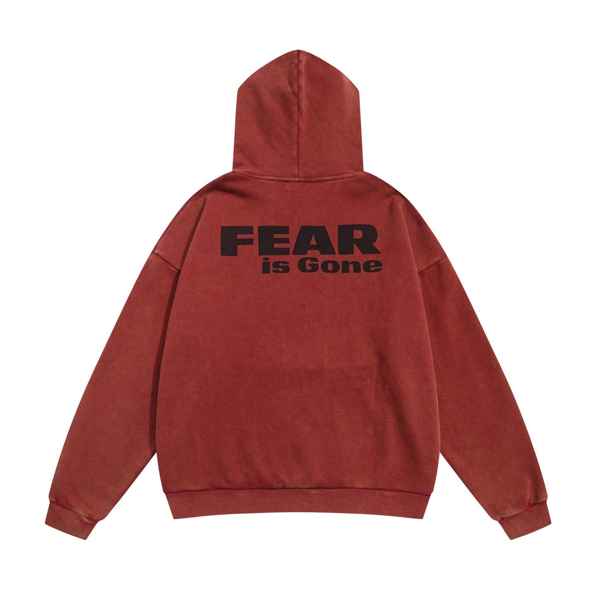 FEAR OF GOD FOG Main Line Letter Print Washed Ripped Fleece‑Lined Loose Hoodie