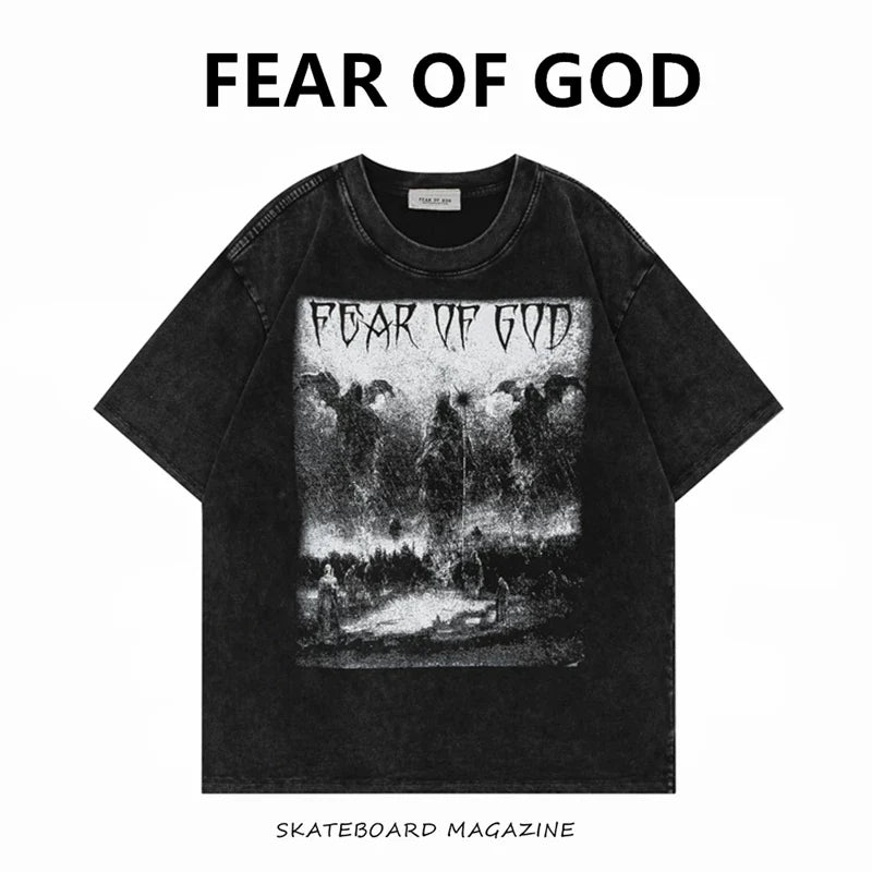 FEAR OF GOD FOG Vintage Washed Print Loose Unisex Tee