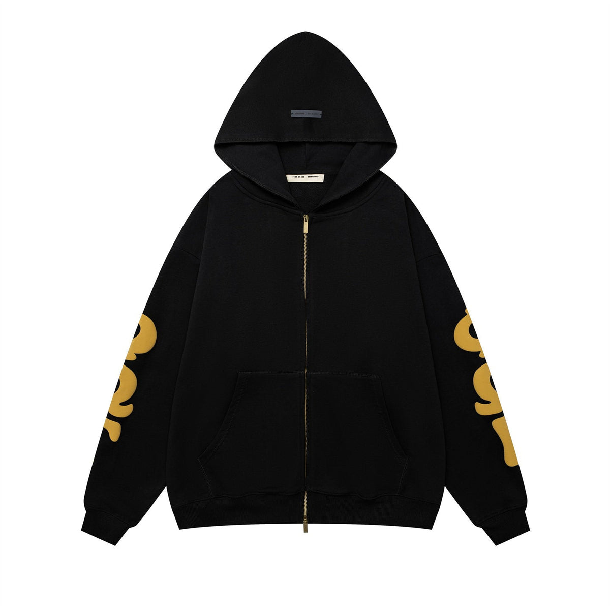 Fear of God FOG ESSENTIALS Foam Print Kirin Sleeve Zip‑Up Hoodie