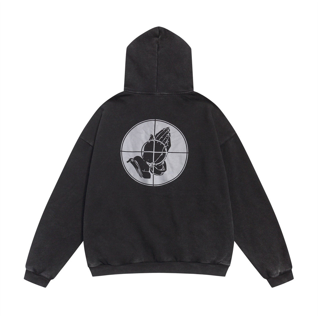 FEAR OF GOD FOG Co‑Branded Prayer Print Washed Fleece‑Lined Men’s Hoodie