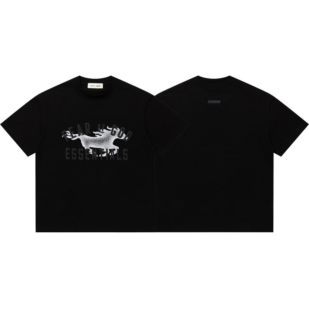 FEAR OF GOD FOG ESSENTIALS Year‑of‑the‑Horse Foam Letter Crew Neck Tee