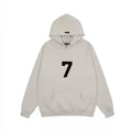 FEAR OF GOD FOG Main Line Season 7 Flocked Number 7 Unisex Loose Hoodi