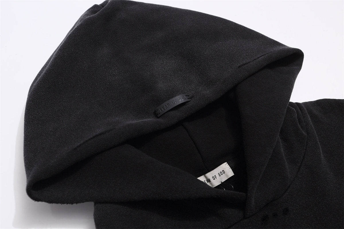 FEAR OF GOD FOG Main Line FU Logo Washed Fleece‑Lined Unisex Hoodie