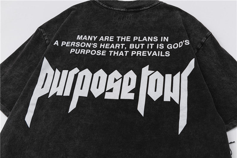 FEAR OF GOD ESSENTIALS Justin Bieber Purpose Tour Vintage Wash Graphic T‑Shirt